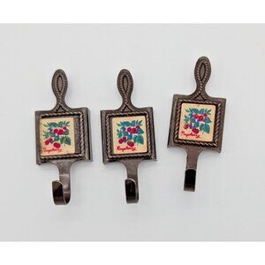 vintage Arjon utility decorative magnetic hooks kitchen set of 3 metal - herbs
